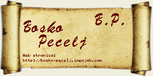 Boško Pecelj vizit kartica